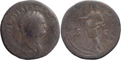 Roman Imperial Vespasian, Divus. Sestertius; Vespasian, Divus; Died 79 AD, Uncertain Thracian Mint, Sestertius, 24.21g. Cf. RIC-370 with same Pax reverse but standard obverse legend. Obv: DIVVS AVGVST
