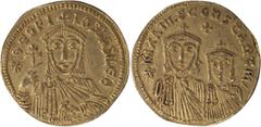 Byzantine Theophilus. Solidus; Theophilus; Constantinople, 830-840 AD, Solidus, 4.30g. Berk-250, DO-3d. Obv: Star before ΘEOFI LOS bASILEΘ, bust facing with short beard wearing crown and chlamys and h