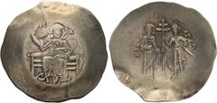 Byzantine John II. Aspron EL Trachy Nomisma; John II; Constantinople, 1118 - 1143 AD, EL EL Aspron Trachy, 4.30g. Sear-1941, BMC-49-50. Obv: IC - XC Christ seated facing on throne without back, wearin