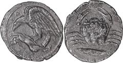 Ancient Greek Sicily, Akragas. Achaean League Hemidrachm, ex BCD; Sicily, Akragas; 420-410 BC, Hemidrachm, 1.97g. Westermark-536. Obv: Eagle standing left tearing at hare. Rx: Crab, fish below. Ex CNG