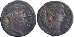 Imperatorial Octavian and Divus Julius Caesar. Sestertius; Octavian and Divus Julius Caesar; c. 38 BC, Sestertius, 13.55g. Crawford-525/1. Obv: CAESAR-DIVIF, Bare bust of Octavian. Rx: DIVOS-IVLIVS, L