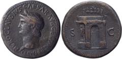 Roman Imperial Nero. Sestertius; Nero; 54-68 AD, Rome, 64-5 AD, Sestertius, 27.03g. BM-188, Paris-292, C-306 (12 Fr.), RIC-148, MacDowall-117. Obv: NERO CLAVDIVS - CAESAR AVG GER P M TR P IMP P P Head