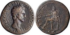Roman Imperial Nerva. Sestertius; Nerva; 96-98 AD, Rome, 97 AD, Sestertius, 26.04g. BMC-p. 24 (citing St. Florian Collection). Obv: IMP NERVA CAES AVG - P M TRI P (sic, probably tooled from TR P II) C