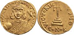 Byzantine Philippicus. Solidus; Philippicus; 711-713 AD. Constantinople, Solidus, 4.45g. Berk-204, Sear-1447, MIB-1. Obv: D N FILEPICUS - MULTUS AN Bust facing, with short beard, wearing crown and lor