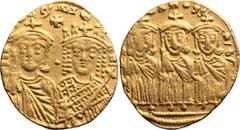 Byzantine Constantine VI and Irene with Leo III-IV and Constantine V. Solidus; Constantine VI and Irene with Leo III-IV and Constantine V; Constantinople, c. 790-92 AD, Solidus, 4.40g. Sear-1593, DO-1