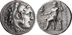 Ancient Greek Macedonia, Alexander III The Great, 336-323 BC. Tetradrachm; Macedonia, Alexander III The Great, 336-323 BC; Colophon(?), c. 200-190 BC, Tetradrachm, 16.81g. Price-1854 var. Obv: Head of