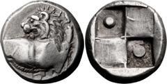 Ancient Greek Thrace, Cherronesos. Achaean League Hemidrachm, ex BCD; Thrace, Cherronesos; c. 350-300 BC, Hemidrachm, 2.38g. BM-8, SNG Cop-824. Obv: Forepart of lion r., head turned back. Rx: Quadipar