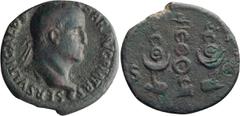 Roman Imperial Galba. 40-as; Galba; 68-69 AD, Rome, As, 10.58g. Kraay-417 (dies Axxi / Pxxviii). Obv: SER SVLPI GALBA IMP CAESAR AVG P M TR P Head laureate r. on globe. Rx: S - C across field, Three s