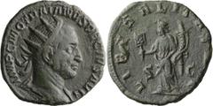 Roman Imperial Trajan Decius. Dupondius; Trajan Decius; 249-251 AD, Rome, Dupondius, 7.02g. RIC-120. Obv: IMP C M Q TRAIANVS DECIVS AVG, Radiate bust right Rx: LIBERALITAS AVG, Liberalitas holding coi