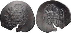 Byzantine Michael VIII. Trachy; Michael VIII; Thessalonica, 1261-1282 AD, Trachy, 2.91g. S-2305, DO-171. Obv: Nimbate facing bust of St. Demetrius. Rx: Winged figure of Michael standing facing, holdin