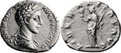 Roman Imperial Commodus. Denarius; Commodus; 177-192 AD, Rome, 175 AD, Denarius, 2.50g. Bust var. of BMC-633. Obv: COMMODVS CAES - AVG FIL GERM Bust draped r., head bare. Rx: LIBERALITAS AVG around, L