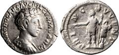 Roman Imperial Commodus as Caesar. Denarius; Commodus as Caesar; 167-177 AD, Rome, 175-6 AD, Denarius, 2.46g. Bust var. of BM-649-51. Obv: COMMODO CAES AVG FIL GERM SARM Bare-headed, cuirassed bust r.