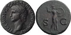 Roman Imperial Claudius I. 40-as; Claudius I; 41-54 AD, Rome, 41-2 AD, As, 10.60g. Apparently not in BMC or von Kaenel in Rome-mint style and with this obverse legend. Obv: TI CLAVDIVS CAESAR AVG IMP 