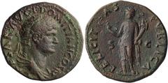 Roman Imperial Domitian as Caesar. Dupondius; Domitian as Caesar; 70-81 AD, Rome, 76-7 AD, Dupondius, 12.91g. RIC-928 (R2), pl. 52 (same dies). Obv: [CA]ESAR AVG F DOMITIAN COS IV Bust laureate, drape