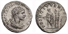 Diadumenian as Caesar; 217-218 AD, Antoninianus, Rome, 217 AD, 5.36g. C-11 (80 Fr.), BM-82 note, RIC-106. Obv: M OPEL DIADVMENIANVS CAES Bust radiate, draped, cuirassed r., seen from front. Rx: PRINC 