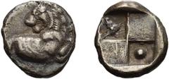Greek Thrace, Cherronesos. Achaean League Hemidrachm, ex BCD; Thrace, Cherronesos; c. 350-300 BC, Hemidrachm, 2.35g. BM-11, Grose-4079. Obv: Forepart of lion r., head turned back. Rx: Quadipartite inc