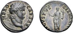Roman Nero. Denarius; Nero; 54-68 AD, Rome, 64-5 AD, Denarius, 2.81g. BM-60, C-45 (6 Fr.), Paris-206, RIC-47 (R). Obv: NERO - CAESAR Head laureate r. Rx: AVGVSTVS - GERMANICVS Nero, togate and radiate