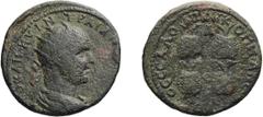 Roman Trajan Decius. AE 28; Trajan Decius; 249-251 AD, Thessalonica, Macedonia, AE 28, 15.41g. RPC-143 (5 spec., including ours as spec. 3); Touratsoglou-3 (p. 302, V1/R2, only one spec., in Berlin). 