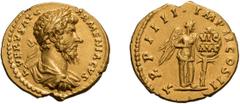 Ancient Gold Lucius Verus. Aureus; Lucius Verus; 161-169 AD, Rome, 164 AD, Aureus, 7.14g. Calicó-2177 (same dies), BM-296, C-247 (45 Fr.), RIC-525. Obv: L VERVS AVG - ARMENIACVS Bust laureate, draped,
