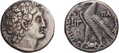Ancient Greek Silver Ptolemaic, Cleopatra III and Ptolemy X. Tetradrachm; Ptolemaic, Cleopatra III and Ptolemy X; 107-101 BC. Alexandria, Years 13 and 10=105/104 BC, Tetradrachm, 13.51g. SNG Cop-360, 