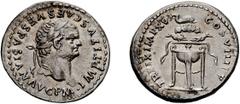 Roman Empire Titus. Denarius; Titus; 79-81 AD, Rome, 80 AD, Denarius, 3.57g. RIC-131 (R), BM-82, Paris-66, RSC-323a. Obv: IMP TITVS CAES VESPASIAN AVG P M Head laureate r. Rx: TR P IX IMP XV COS VIII 