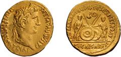 Roman Gold Augustus. Aureus; Augustus; 27 BC-14 AD, Lugdunum, 2 BC-4 AD, Aureus, 7.76g. BM-515, Paris-1648, C-42 (45 Fr.), RIC-206, Calicó-176b. Obv: CAESAR AVGVSTVS - DIVI F PATER PATRIAE Head laurea