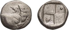 Greek Silver Cherronesos, ancient "barbarous" imitation. Achaean League Hemidrachm, ex BCD; Cherronesos, ancient "barbarous" imitation; c. 350-300 BC or later, Hemidrachm, 2.53g. Cf. BM-11 for prototy