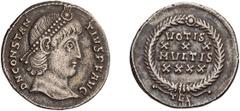 Roman Imperial Constantius II. Siliqua; Constantius II; 337-361 AD, Thessalonica, 350-361 AD, Siliqua, 3.30g. RIC-163 = 205 (R ), C-341 (6 Fr.). Obv: D N CONSTAN - TIVS P F AVG Pearl-diademed head r. 