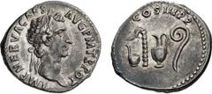 Roman Imperial Nerva. Denarius; Nerva; 96-98 AD, Rome, 97 AD, Denarius, 3.50g. BM-31, C-52 (citing the coin dealer Hamburger), RIC-23. Obv: IMP NERVA CAES - AVG P M TR POT Head laureate r. Rx: COS III