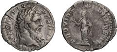 Roman Imperial Pertinax. Denarius; Pertinax; 193 AD, Rome, Denarius, 2.35g. BM-13, C-43 (50 Fr.), RIC-11a (R2). Obv: [I]MP CAES P HELV - PERTIN AVG Head laureate r. Rx: PROVID - DEOR COS II The Human 