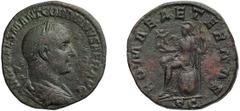 Roman Imperial Gordian II Africanus. Sestertius; Gordian II Africanus; 238 AD, Rome, Sestertius, 19.07g. BM-23, C-9 (70 Fr.), RIC-5. Obv: IMP CAES M ANT GORDIANVS AFR AVG Bust laureate, draped, cuiras
