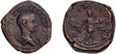 Roman Imperial Philip II as Caesar. Sestertius; Philip II as Caesar; 245-247 AD, Rome, 244-6 AD, Sestertius, 23.06g. RIC-255a, C-55. Obv: M IVL PHILIPPVS CAES Bare-headed, draped bust r. Rx: PRINCIPI 
