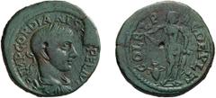 Roman Imperial Gordian III. ; Gordian III; 238-244 AD, Deultum, Thrace, AE 23.5, 9.43g. Cf. Dragonov-1313 and Varbanov-2863 (misdescribed), which are from a different die pair. Obv: IMP GORDIA - NVS P