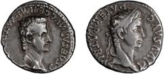 Roman Silver Caligula and Divus Augustus. Denarius; Caligula and Divus Augustus; 37-41 AD, Lugdunum, 37-8 AD, Denarius, 3.62g. BM-10, Paris-9, C-3 (12 Fr.), RIC-10 (R2). Obv: C CAESAR AVG GERM P M TR 