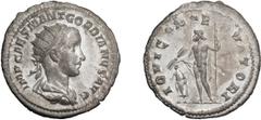 Roman Silver Gordian III. Antoninianus; Gordian III; 238-244 AD, Rome, 238/9 AD, Antoninianus, 4.39g. RIC-2, C-105. Obv: IMP CAES M ANT GORDIANVS AVG Bust radiate, draped, cuirassed r. Rx: IOVI CONSE 
