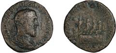 Roman Bronze Pupienus. Sestertius; Pupienus; 238 AD, Rome, Sestertius, 18.12g. BM-13, pl. 43 (same dies); C-18 (100 Fr.); RIC-13 (R2). Obv: IMP CAES M CLOD PVPIENVS AVG Bust laureate, draped, cuirasse
