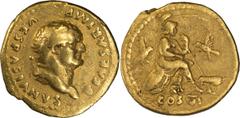 Ancient Gold Titus as Caesar. Aureus; Titus as Caesar; 70-79 AD, Rome, 77-8 AD, Aureus, 7.14g. RIC-954 (C ), BM-223, Paris-197, C-64 (50 Fr.), RIC-194, Calicó-738a. Obv: T CAESAR IMP - VESPASIANVS Hea