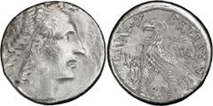 Greek Silver Ptolemaic, Ptolemy XII. Tetradrachm; Ptolemaic, Ptolemy XII; 80-58 and 55-51 BC. Second Reign, Year 28=54/3 BC, Tetradrachm, 9.02g. SNG Cop-395, Svoronos-1837. Obv: Diademed head of Ptole