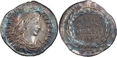 Roman Imperial Constantius II. Reduced siliqua; Constantius II; 337-361 AD, Arles, 353-360 AD, Reduced Siliqua, 2.12g. RIC-261=291, officina P=1 (C4); RSC-342-3r. Obv: D N CONSTAN - TIVS P F AVG Pearl