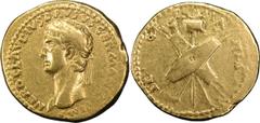Roman Coins Nero Claudius Drusus. Aureus; Nero Claudius Drusus; Died 9 BC, Lugdunum, struck under Claudius I, c. 41-47 AD, Aureus, 7.64g. BM-104, Paris-7, C-5 (80 Fr.), RIC-73 (R). Obv: NERO CLAVDIVS 