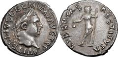 Roman Coins Vitellius. Denarius; Vitellius; 69 AD, Rome, Denarius, 3.16g. BM-31, Paris-68, C-47 (6 Fr.), RIC-105 (R ). Obv: A VITELLIVS GERM IMP AVG TR P Head laureate r. Rx: LIBERTAS - RESTITVTA Libe