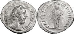 Roman Coins Macrinus. Denarius; Macrinus; 217-218 AD, Rome, Denarius, 2.68g. BM-62, RSC-15b, RIC-60. Obv: IMP C M OPEL SEV MACRINVS AVG Bust laureate, cuirassed r., seen from front, with long beard. R