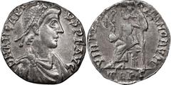 Roman Coins Arcadius. Siliqua; Arcadius; 383-408 AD, Trier, 392-5 AD, Siliqua, 1.38g. RIC-106c (S ). Obv: D N ARCAPI - VS (sic) P F AVG Pearl-diademed, draped, cuirassed bust r., seen from front. Rx: 