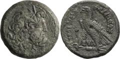 Roman Coins Ptolemaic, Ptolemy VI. AE 21; Ptolemaic, Ptolemy VI; 180-145 BC, AE 21, Alexandria, 10.35g. SNG Cop-295. Obv: Head of Zeus r. x: Eagle standing l. on thunderbolt, lotus before. Ex Don Dosw