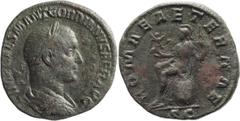 Roman Coins Gordian II Africanus. Sestertius; Gordian II Africanus; 238 AD, Rome, Sestertius, 19.07g. BM-23, C-9 (70 Fr.), RIC-5. Obv: IMP CAES M ANT GORDIANVS AFR AVG Bust laureate, draped, cuirassed