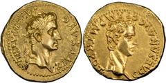 Roman Caligula. Aureus; Caligula; 37-41 AD, Lugdunum, 37-8 AD, Aureus, 7.71g. BM-10 note; RIC-9 (R3); Giard, Lyon-159/2 (this coin); Calicó-331. Obv: C CAESAR AVG GERM P M TR POT Bare head of Caligula