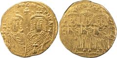 Byzantine Constantine VI and Irene. Solidus; Constantine VI and Irene; Constantinople, Solidus, 4.42g. Berk-234, S-1593, DO-1. Obv: Facing busts of Constantine VI, beardless on l. and Irene on r., bot