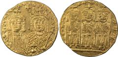 Byzantine Constantine VI and Irene. Solidus; Constantine VI and Irene; 780-797 AD. Constantinople. Solidus, 4.41g. Berk-234, DO-1, Sear-1593. Obv: Facing busts of Constantine VI, beardless on l. and I