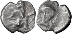 Greek Uncertain city in Cilicia. Archaic Tetartemorion; Uncertain city in Cilicia; 4th cent. BC, Tetartemorion, 0.17g. Cf. Troxell & Kagan-2 (facing view). Obv: King of Persia running r., with dagger 