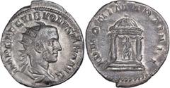 Roman Volusian. Antoninianus; Volusian; 251-253 AD, Rome, Antoninianus, 2.88g. RIC-172, C-43 (4 Fr.). Obv: IMP CAE C VIB VOLVSIANO AVG Bust radiate, draped, cuirassed r. Rx: IVNONI MARTIALI Juno seate